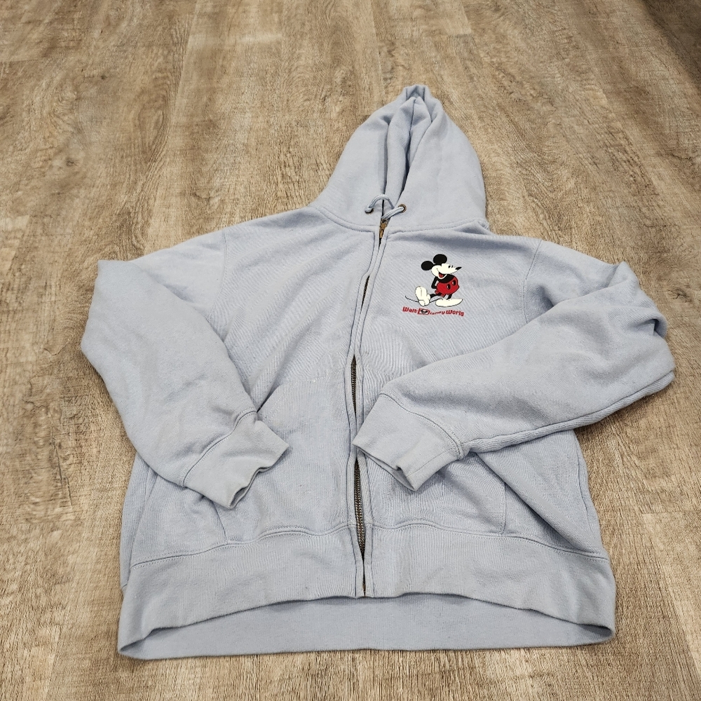 Disney Mickey Mouse Blue Zip Up Hoodie Size Large